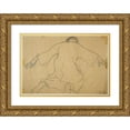 thumbnail image 1 of Broncia Koller-Pinell 18x14 Gold Ornate Wood Frame and Double Matted Museum Art Print Titled - Become and Pass Draft Sketch (1920), 1 of 4