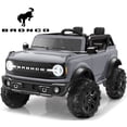 thumbnail image 1 of iYofe Ford Bronco 24V Ride On Car for Big Kids, 2 Seater Power Ride On Toys w/4-Wheel Suspension, Remote Control, Bluetooth, 3 Speeds, Lights, Electric Car Gifts for Boys Girls Ages 3-8, Gray, 1 of 10