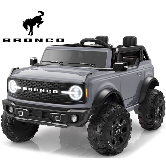 iYofe Licensed Ford Bronco 24V 2 Seater Powered Ride On w/Remote Control, Lights, Music, 4-Wheel Suspension, Electric Car for Kids Ages 3-8