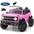 thumbnail image 1 of iYofe Ford Bronco 24V 2 Seater Ride On Car for Big Kids w/Remote Control, Bluetooth, 3 Speeds, Lights, MP3 Music, Powered Ride On Toy w/4-Wheel Spring Suspension for Boys Girls Ages 3-8, Pink, 1 of 8