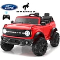 thumbnail image 1 of 24V Ride On Toys for Big Kids 2 Seat, Licensed Ford Bronco Base Powered Ride On Cars with Remote Control, 4 Wheel Spring Suspension, Lights, Bluetooth, Kids Electric Car for Boys Girls Age 3-8, Red, 1 of 7