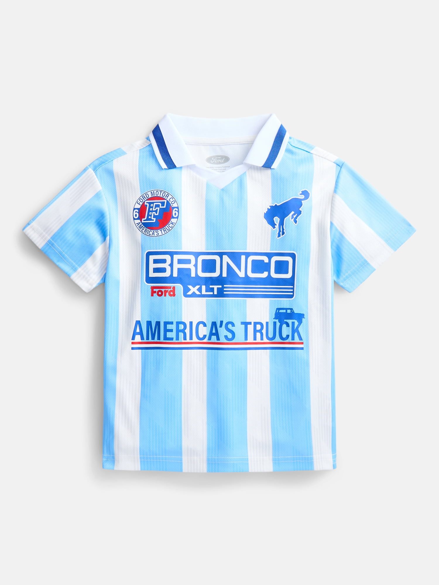 Bronco Boy's Short Sleeve Graphic Collared Jersey, Sizes 4-18