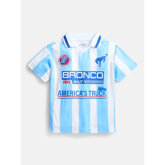 Ford Bronco Boys' Collared Front Back Graphic Jesey with Short Sleeves, Sizes 4-18
