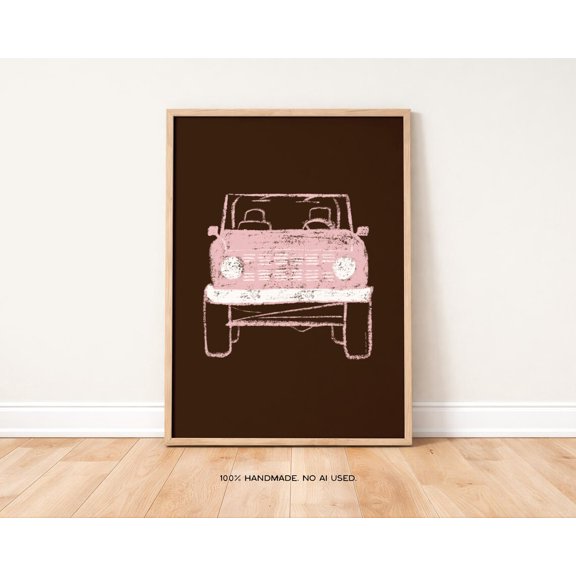 Bronco Car Hand Drawn Room Wall Art Decor Unframed Paper Print