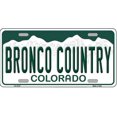 thumbnail image 1 of Bronco Country Colorado Background Novelty Metal License Plate LP-12147, 1 of 4