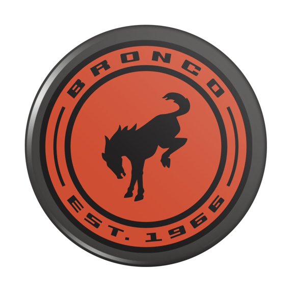 Bronco Round Badge Distressed Pinback Button Pin