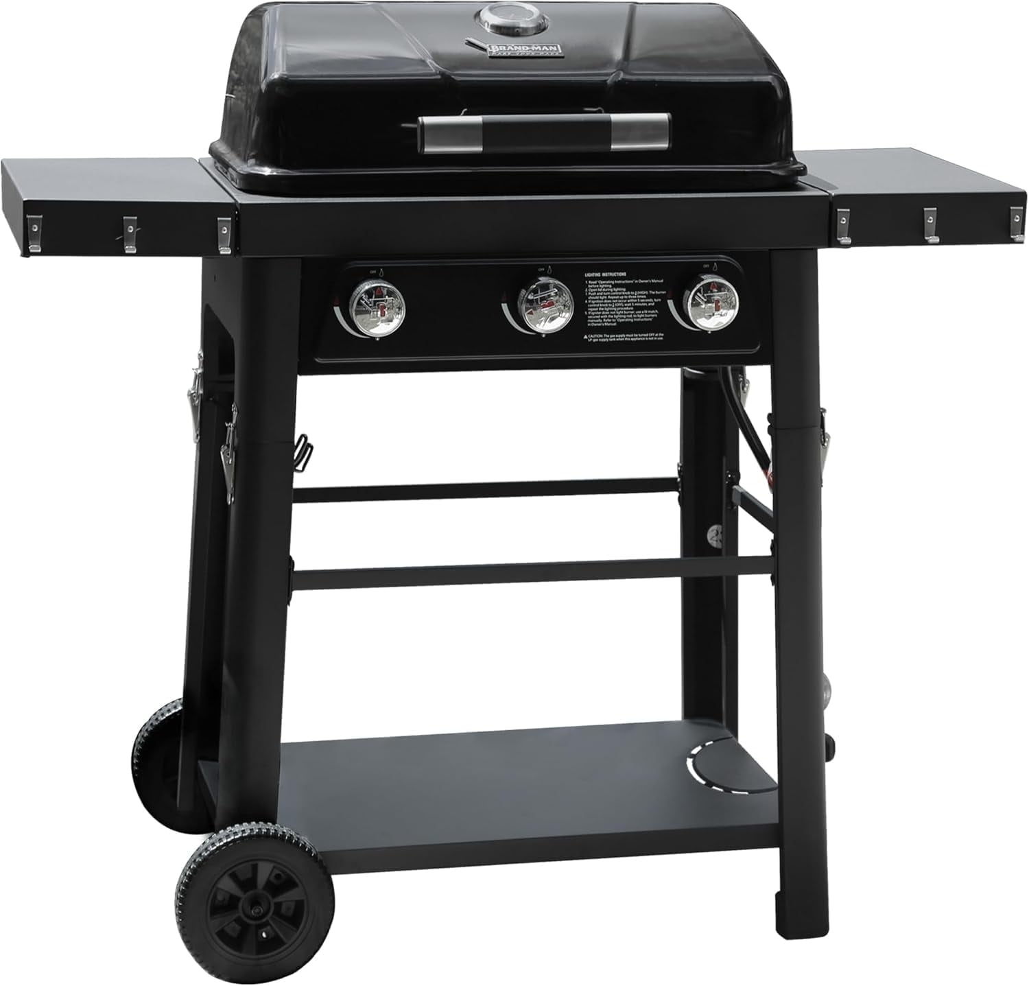 3-Burner Propane Gas Grill with Portable Tabletop for Outdoor Barbecue - BRANDMAN GRILLS SINCE 1987