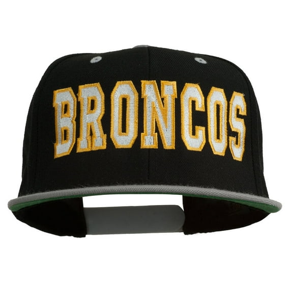 Broncos Embroidered Snapback Cap - Black Silver OSFM