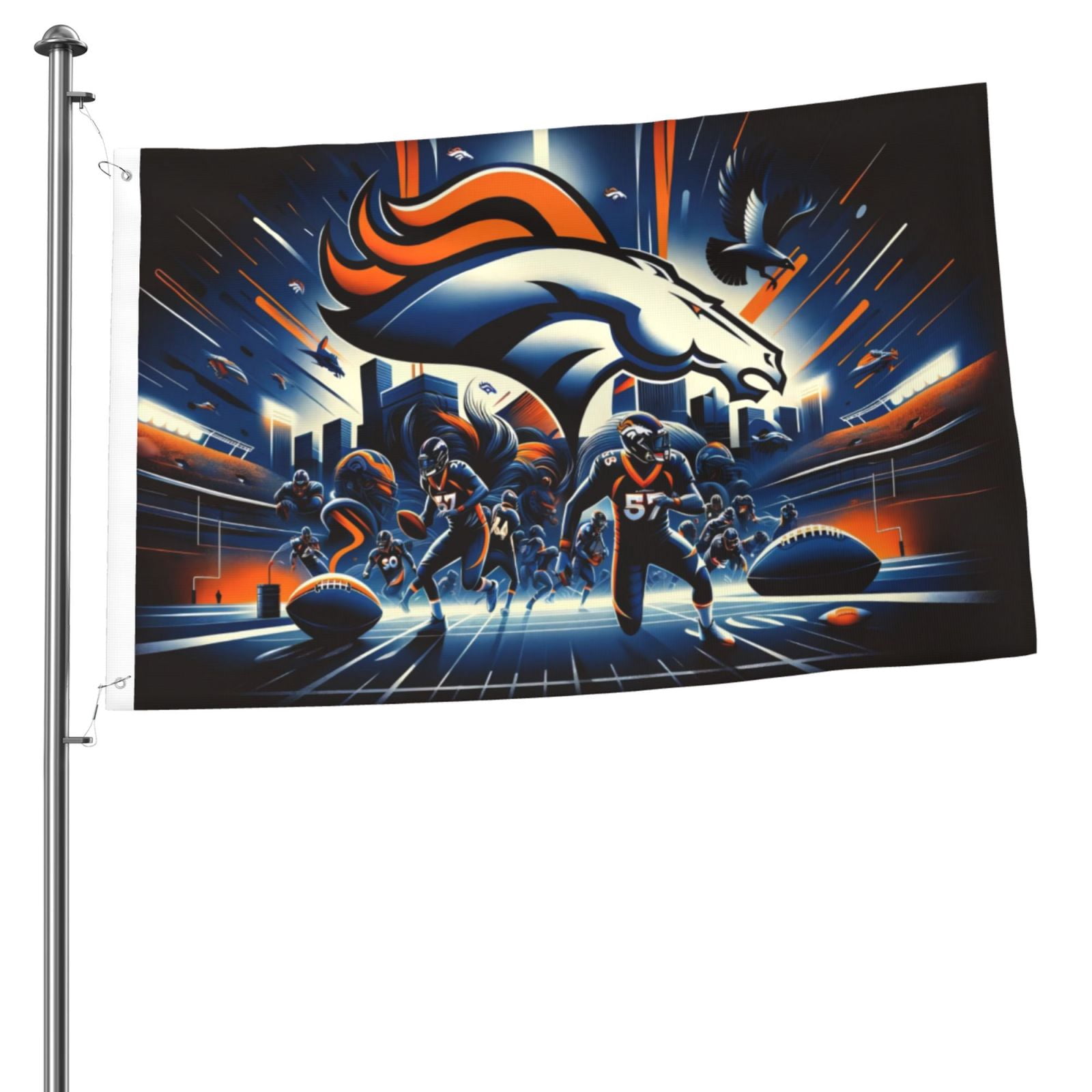 WinCraft Denver Broncos Two-Sided House Flag - 28" X 40", Polyester, Officially Licensed NFL Team Flag