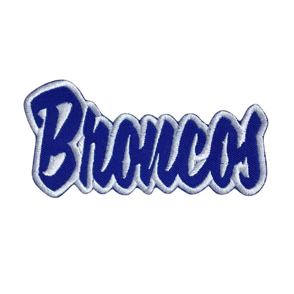 Broncos - Royal Blue/White - Team Mascot - Words/Names - Iron on Applique/Embroidered Patch