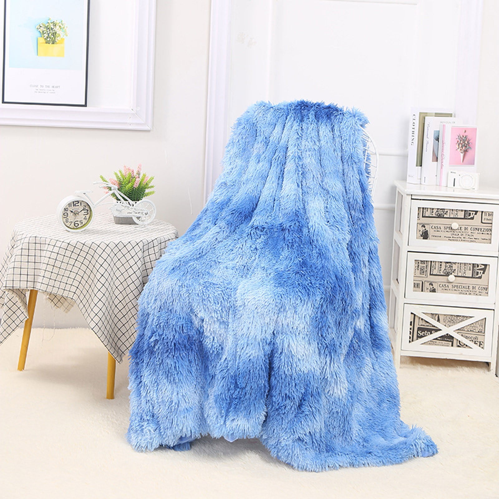 Brondbend 63*51inch Plain Colour Velvet Window Blanket Bed Side Bed Tail Double Layer Velvet