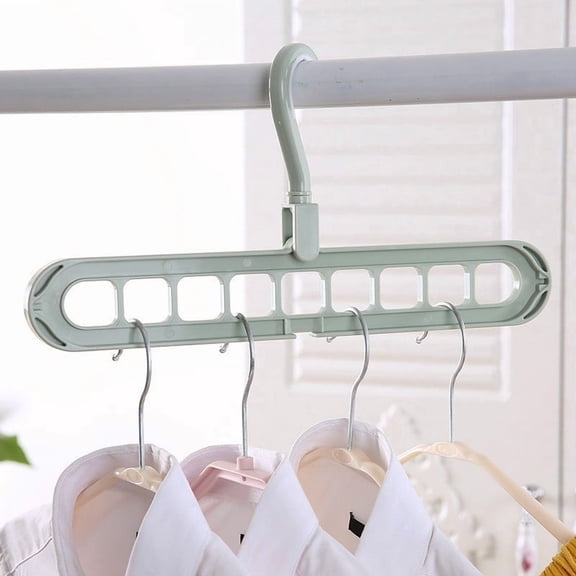 Brondbend 9-Hole Magic Hanger Multifunctional Plastic Foldable Clothes Organizer for Wardrobe Closet Travel Home
