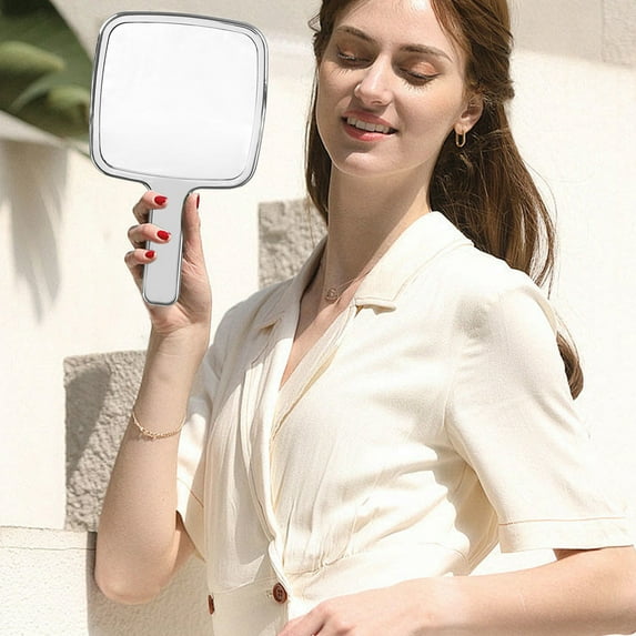 Brondbend Advanced Handheld Makeup Mirror Portable Makeup Mirror Makeup Hand Mirror,Double-Sided Magnifying Large Travel Handheld Mirror Cosmetic Mirror Clear Finish Round Mirror