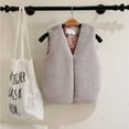thumbnail image 1 of Brondbend Baby Vest Girls Fleece Vest V Neck Soild Color Sleeveless Cute Thick Jacket Basic Fit Fall Winter Festival Outdoor Casual Trendy Warm Plush Clothes Soft,Gray, 1 of 4