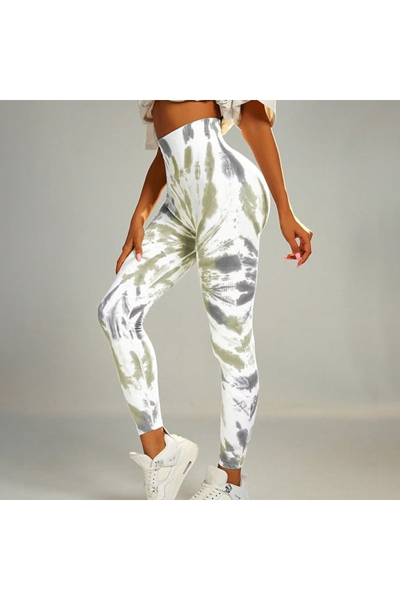 Best Yoga Pants for Women Woman Leggings Stretchy Waist Belly Control Workout Trousers Printed Comfortable Tights Slim Fit Climb Athletic Jogger Green