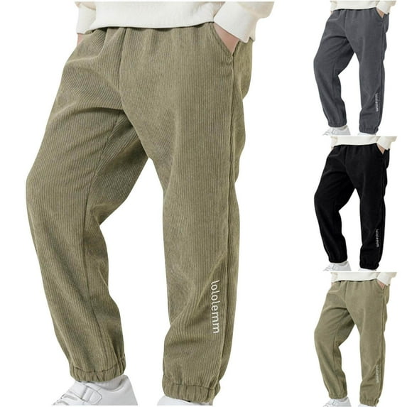 Brondbend Boys Winter Fleece Pants Kids Casual Thicked Sweat Pants Elastic Waist Print Warm Trousers with Pocket Loose Fit Children's Fall Winter Comfortable Workout,Army Green