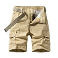 thumbnail image 1 of WWV Cargo Shorts for Men Big Tall Mens Work Shorts Pockets Zipper Button Shorts Solid Color Fashion Casual Loose Fit Weekend Sports Workwear Pants Khaki XL, 1 of 6
