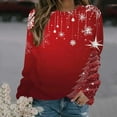 thumbnail image 1 of Brondbend Christmas Sweatshirts for Women Trendy Womens Pullover Crewneck Long Sleeved Top Printed Warm Loose Tops Lady Gym Athletic Fall Winter Clothes Multicolor, 1 of 5