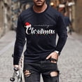 thumbnail image 1 of Brondbend Clothing for Men Christmas Mens Shirts Casual Long Sleeves Crewneck Pullover Print Leisure Blouse Loose Fit School Clothes Navy, 1 of 4