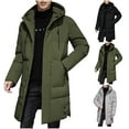 thumbnail image 1 of Brondbend Coats for Men Men's Jackets Hooded Long Sleeved Zipper Pocket Outerwear Solid Color Comfortable Jacket Loose Fit Vacation Tops Black, 1 of 7