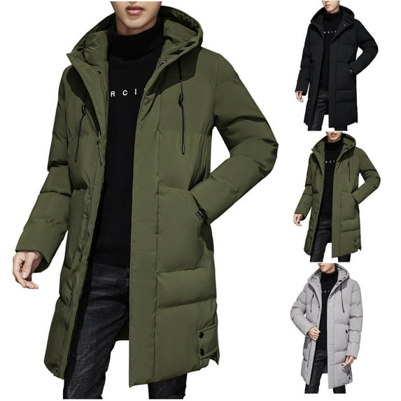 Brondbend Coats for Men Men's Jackets Hooded Long Sleeved Zipper Pocket Outerwear Solid Color Comfortable Jacket Loose Fit Vacation Tops Black