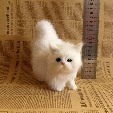 Brondbend Cute Simulation Cat Plush toy Realistic Lifelike Cat Kitty Stuffed Animals Model Doll Gift Collection for Kids up to 65% off