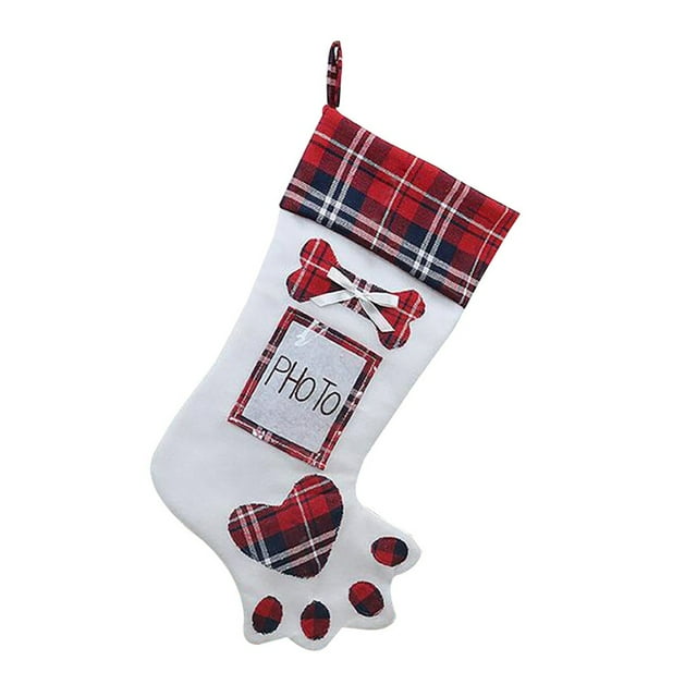 Brondbend Fashion Christmas Black Red Plaid Socks Gift Bag Christmas