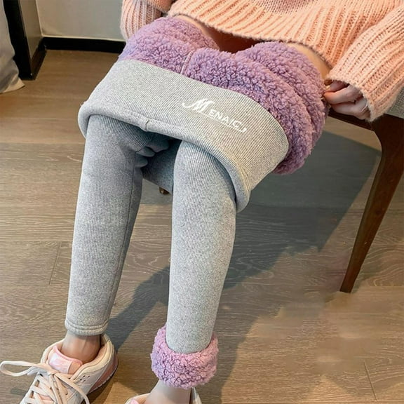 Brondbend Fleece Lined Leggings Women Joggers for Women Stretchy Thermal Tights Solid Slim Fit Winter Thicked Casual Pants Comfortable Seamless Home Warm Trousers,Gray
