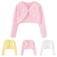 thumbnail image 1 of Brondbend Girls Cardigan Sweaters Kids Knitted Sweater V Neck Long Sleeved Cute Print Cotton Coat Open Front Button Casual Jacket Loose Fall Breathable Outerwear,Pink, 1 of 7
