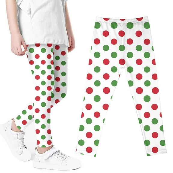 Brondbend Girls Slim Leggings Christmas 3-8 Years Kids Tights Elastic Waisted Trendy Printed Bottom Pants Casual Fall Winter Going out Comfortable Festival Party Outdoor Trousers,MulticolorA