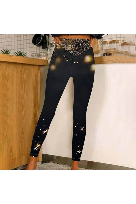 Gym Pants Women Women Legging Elastic High Waist Belly Control Workout Trousers Printed Fashion Tights Slim Fit Outdoor Running Jogger Multicolor