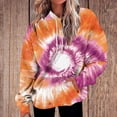 thumbnail image 1 of Brondbend Hoodie Women Women Pullover Sweatshirt Long Sleeved Drawstring Pocket Pullover Print Casual Oversized Tops Lady Outdoor Athletic Fall Winter Wear Orange, 1 of 6