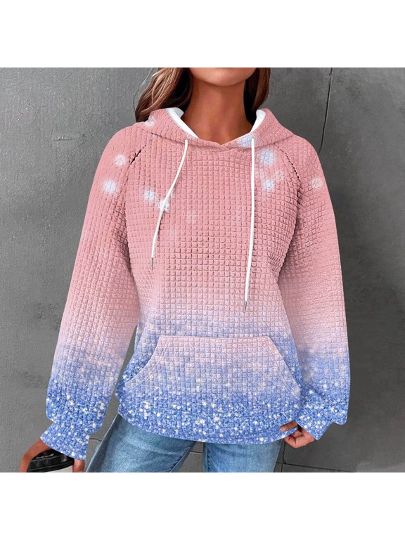 Hoodie Women Womens Hoodies Pullover Long Sleeved Drawstring Pocket Pullover Print Stylish Loose Tops Lady Mountaineering Fall Winter Wear Red