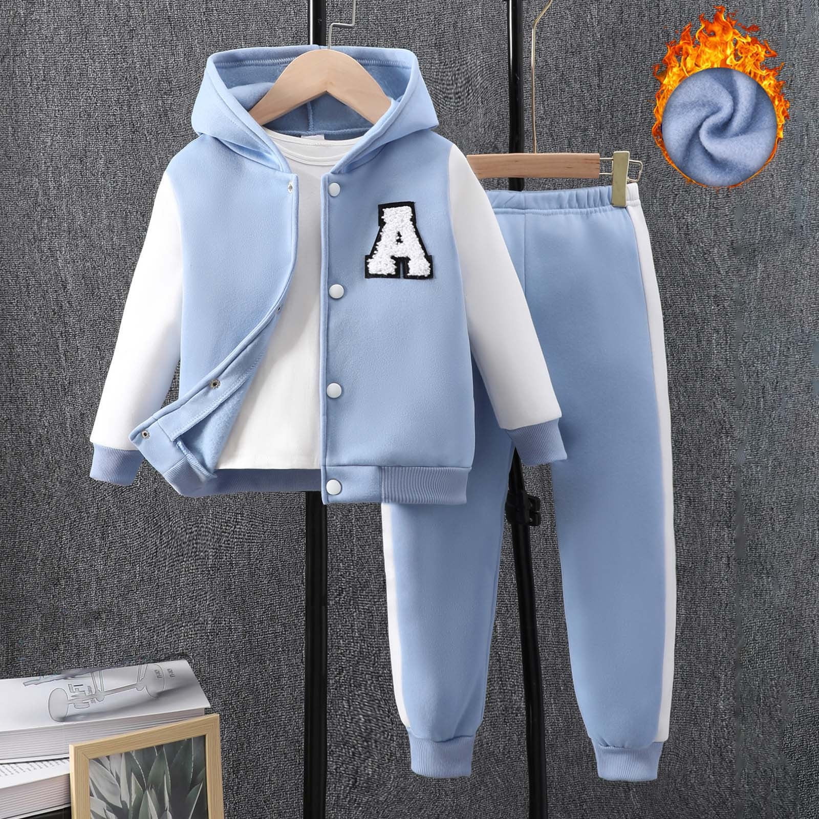 Kids Fashionable Hoodie Set, Kids Clothing Print and Trousers Two-Piece Set main image 1