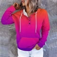 thumbnail image 1 of Brondbend Hoodies for Women Essentials Pull over Hoodie for Womens Long Sleeved Pockets Drawstring Button Pullover Print Comfy Stylish Loose Tops Ladies School Workout Fall Winter Wear Hot Pink, 1 of 5
