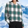 thumbnail image 1 of Brondbend Hoodies Womens Womens Sweatshirt Hoodie Long Sleeved Pocket Pullover Plaid Comfortable Plus Size Tops Lady Outdoor Travel Fall Winter Wear Army Green, 1 of 6