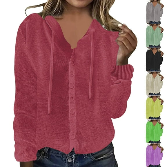 Brondbend Jacket with Hood Women Cardigan Womens Long Sleeved Button Ice Silk Thin Knit Sweater Loose Fit Shirt Jacket Fall Trendy Party Work Outerwear,Beige