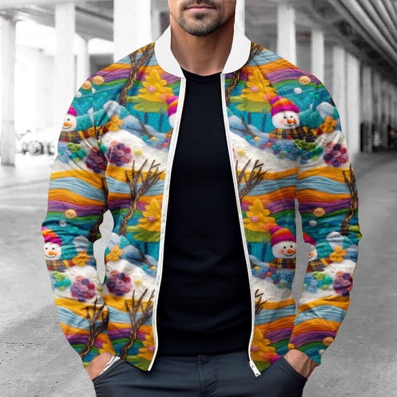 Brondbend Jacket Mens Men Coat Crew Neck Long Sleeved Zipper Outerwear Solid Color Comfortable Jacket Loose Fit Daily Tops Multicolor