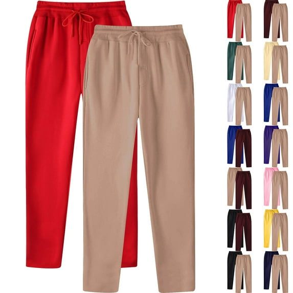 Brondbend Jogger Sweatpants Jogging Pants Men Elastic High Waist Drawstring Pocket Workout Pants Solid Casual Fashion Sport Trousers Loose Fit Hiking Fall Winter Pants,2PC