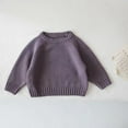 thumbnail image 1 of Brondbend Knit Sweater Kids Toddler Boys and Girls Sweater Crewneck Long Sleeved Solid Pullover Warm Knitted Cotton Top Loose Fit Fall Winter Comfortable Birthday Thick Top,Purple, 1 of 3
