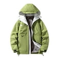 thumbnail image 1 of Brondbend Men Coat Men’s Jackets Hooded Long Sleeved Zipper Pocket Outerwear Solid Color Comfortable Jacket Loose Fit Holiday Tops Green, 1 of 2