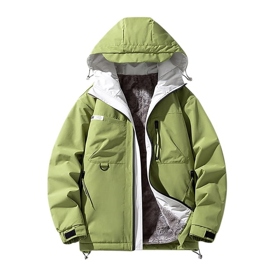 Brondbend Men Coats Winter Jackets for Men Hooded Long Sleeved Zipper ...