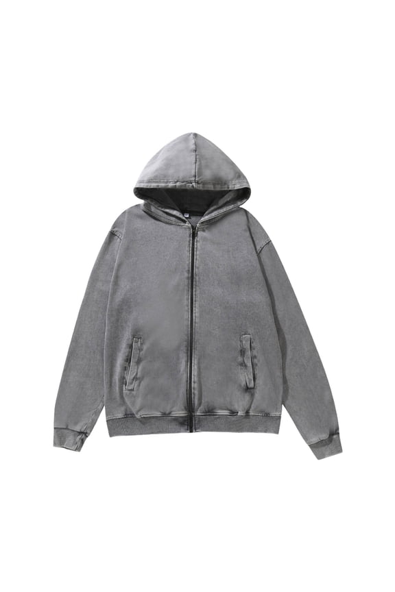 Men Hoodie Men Hoodies Pullover Long Sleeved Zipper Pocket Pullover Solid Color Leisure Loose Fit Tops Outdoor Workout Fall Winter Wear Gray