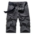 thumbnail image 1 of WWV Men Shorts Cargo Work Shorts for Men Multi Pockets Zipper Shorts Solid Color Fashion Casual Loose Fit Daily Running Workwear Pants Gray XXL, 1 of 2