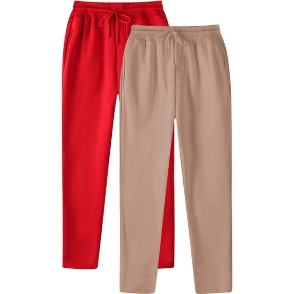 Brondbend Men Sweatpants Mens Jogger Elastic High Waist Drawstring Pocket Workout Pants Solid Casual Fashion Sport Trousers Loose Fit Gym Athletic Fall Winter Pants,2PC
