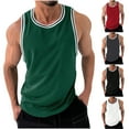 thumbnail image 1 of WWV Men Undershirts Tank Top Sleeveless Crewneck Solid Color Blouse Summer Comfortable Loose Fit Beach Holiday Tops Black L, 1 of 6