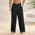 thumbnail image 1 of Brondbend Men's Casual Pants Mens Pants Straight Fit Elastic High Waist Drawstring Pocket Trousers Plaid Vintage Loose Trousers Anniversary Fall Winter Pants, 1 of 6