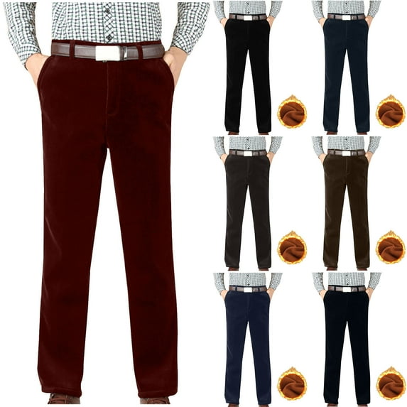 Brondbend Men's Casual Pants Mens Pants Straight Fit Elastic High Waist Drawstring Pocket Trousers Plaid Vintage Loose Trousers Anniversary Fall Winter Pants