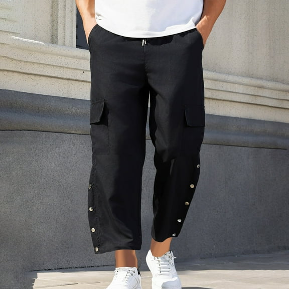 Brondbend Men's Casual Pants Mens Pants Straight Fit Elastic High Waist Drawstring Pocket Trousers Plaid Vintage Loose Trousers Anniversary Fall Winter Pants