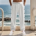 thumbnail image 1 of Brondbend Men's Casual Pants Mens Pants Straight Fit Elastic High Waist Drawstring Pocket Trousers Plaid Vintage Loose Trousers Anniversary Fall Winter Pants, 1 of 6
